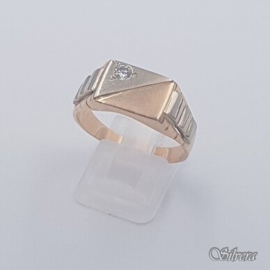 Auksinis žiedas su cirkoniu AZ479; 21,5 mm