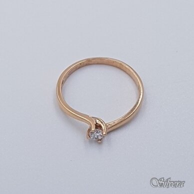 Auksinis žiedas su cirkoniu AZ496; 17 mm
