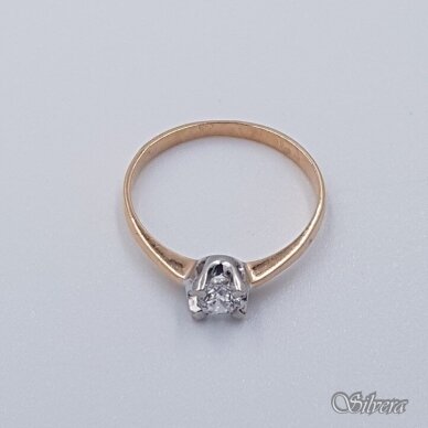 Auksinis žiedas su cirkoniu AZ498; 17,5 mm 1