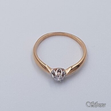 Auksinis žiedas su cirkoniu AZ502; 17,5 mm 1