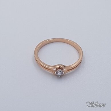 Auksinis žiedas su cirkoniu AZ503; 16 mm 1