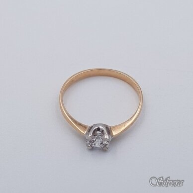 Auksinis žiedas su cirkoniu AZ510; 17,5 mm
