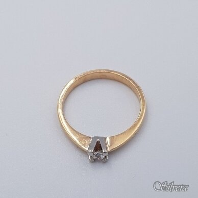 Auksinis žiedas su cirkoniu AZ511; 15,5 mm 1