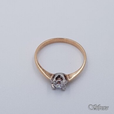 Auksinis žiedas su cirkoniu AZ513; 17,5 mm
