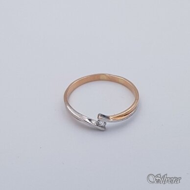 Auksinis žiedas su cirkoniu AZ535; 18,5 mm