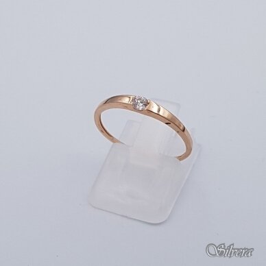 Auksinis žiedas su cirkoniu AZ536; 17,5 mm