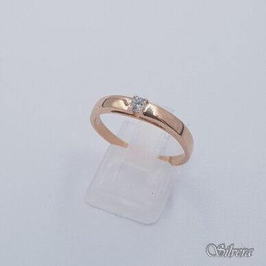 Auksinis žiedas su cirkoniu AZ546; 19 mm