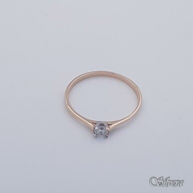 Auksinis žiedas su cirkoniu AZ554; 18,5 mm