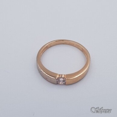 Auksinis žiedas su cirkoniu AZ558; 17 mm