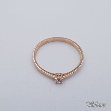 Auksinis žiedas su cirkoniu AZ559; 18,5 mm 1
