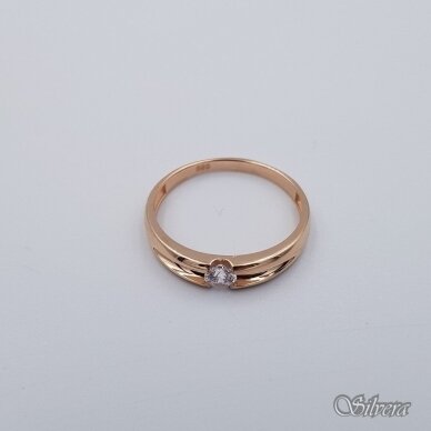 Auksinis žiedas su cirkoniu AZ564; 20,5 mm 1