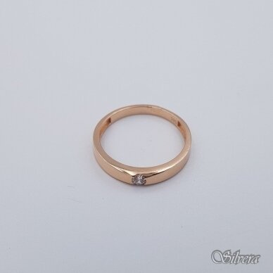 Auksinis žiedas su cirkoniu AZ565; 17,5 mm