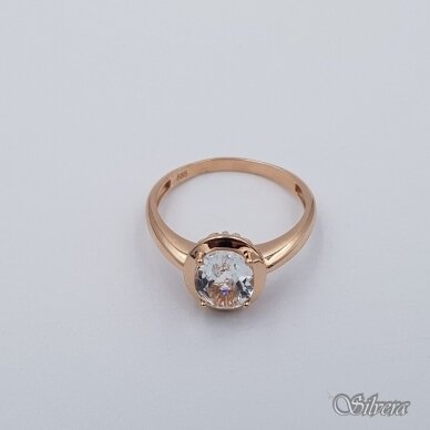 Auksinis žiedas su cirkoniu AZ587; 19,5 mm