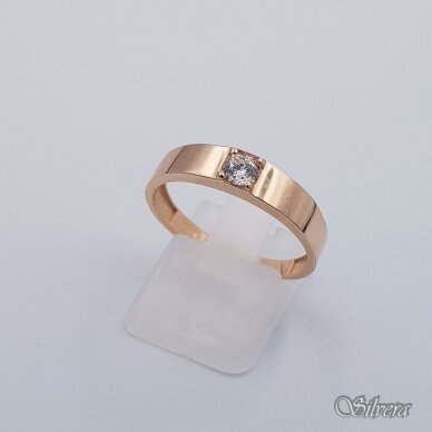 Auksinis žiedas su cirkoniu AZ593; 18 mm