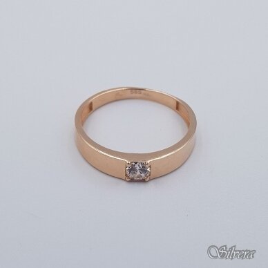 Auksinis žiedas su cirkoniu AZ593; 18,5 mm 1