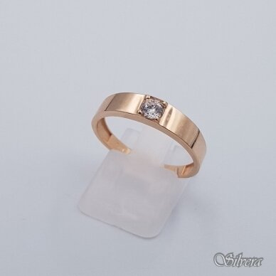 Auksinis žiedas su cirkoniu AZ593; 19 mm