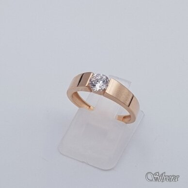 Auksinis žiedas su cirkoniu AZ624; 16,5 mm