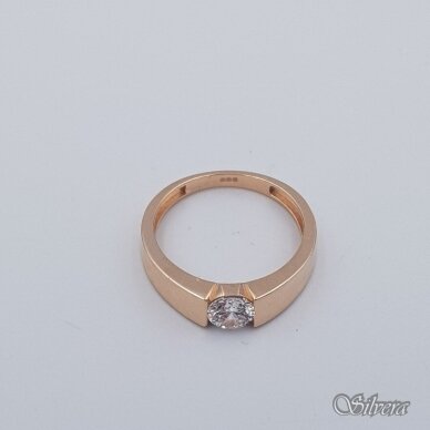 Auksinis žiedas su cirkoniu AZ624; 16,5 mm 1