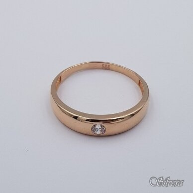 Auksinis žiedas su cirkoniu AZ637; 17,5 mm 1