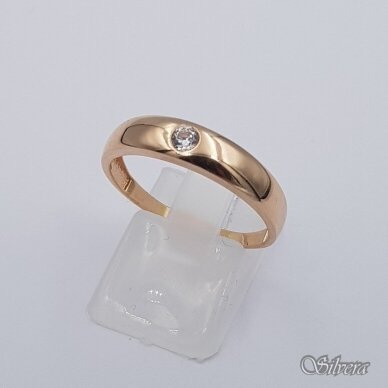 Auksinis žiedas su cirkoniu AZ637; 18,5 mm