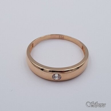 Auksinis žiedas su cirkoniu AZ637; 18,5 mm 1
