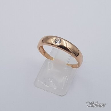 Auksinis žiedas su cirkoniu AZ637; 20,5 mm