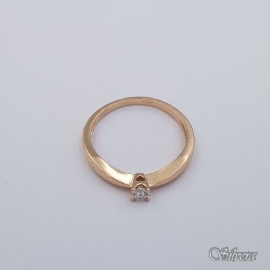 Auksinis žiedas su cirkoniu AZ638; 17 mm 1