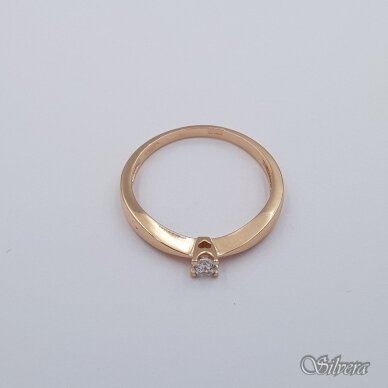 Auksinis žiedas su cirkoniu AZ638; 17,5 mm 1