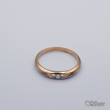 Auksinis žiedas su cirkoniu AZ639; 17,5 mm 1