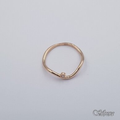 Auksinis žiedas su cirkoniu AZ646; 13,5 mm 1