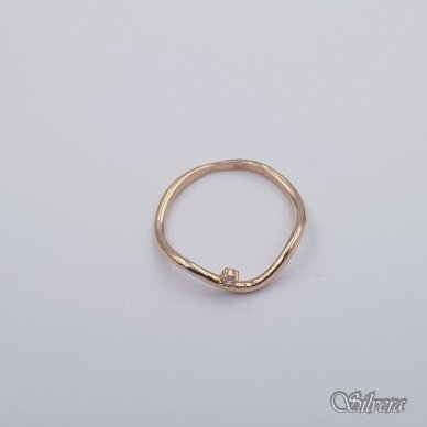 Auksinis žiedas su cirkoniu AZ646; 14,5 mm 1