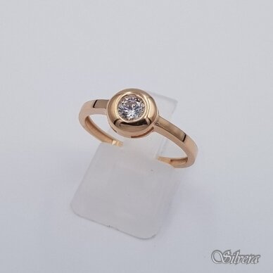 Auksinis žiedas su cirkoniu AZ656; 19,5 mm