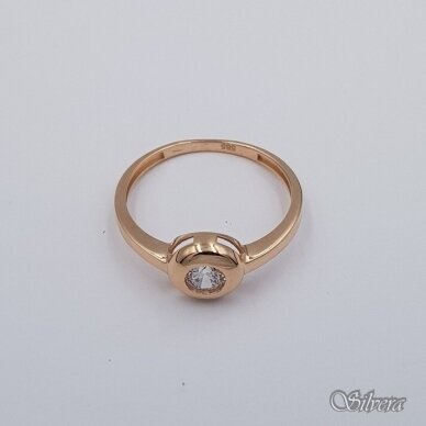 Auksinis žiedas su cirkoniu AZ656; 19,5 mm 1