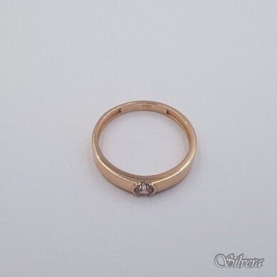 Auksinis žiedas su cirkoniu AZ671; 18,5 mm 1