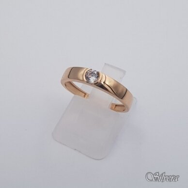 Auksinis žiedas su cirkoniu AZ671; 19 mm