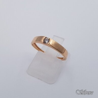 Auksinis žiedas su cirkoniu AZ686; 17 mm
