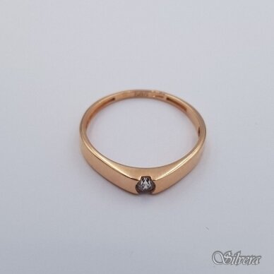 Auksinis žiedas su cirkoniu AZ686; 17 mm 1
