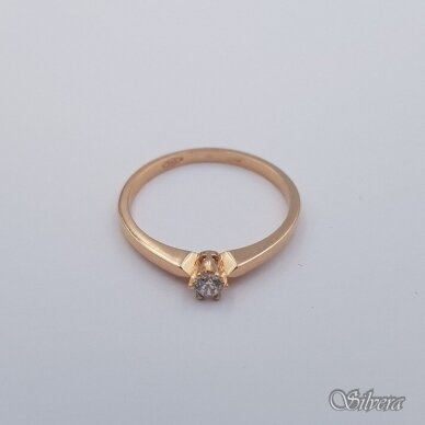 Auksinis žiedas su cirkoniu AZ687; 17,5 mm 1