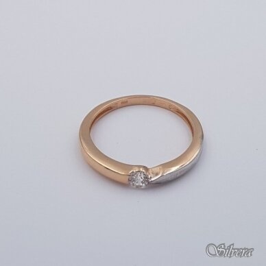 Auksinis žiedas su cirkoniu AZ715; 16,5 mm 1