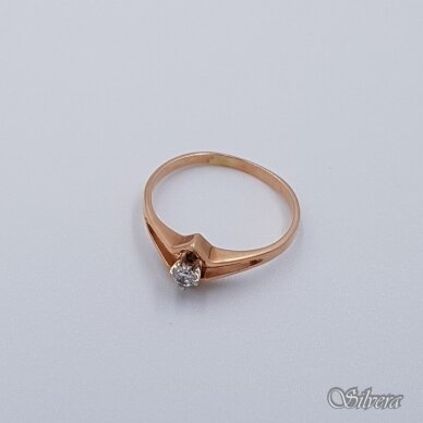 Auksinis žiedas su cirkoniu AZ72; 17 mm 1