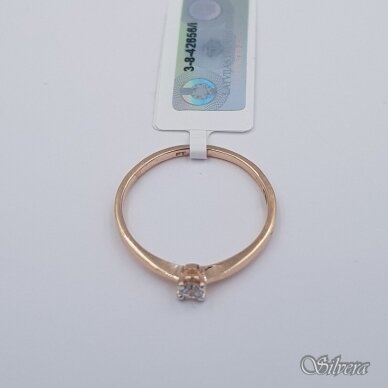 Auksinis žiedas su deimantu AZ909; 16,5 mm 1