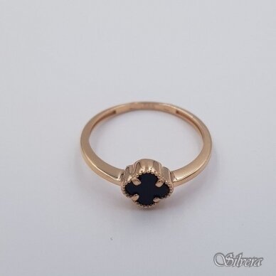 Auksinis žiedas su oniksu AZ676; 17,5 mm 1