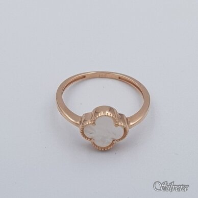Auksinis žiedas su perlamutru AZ610; 17 mm