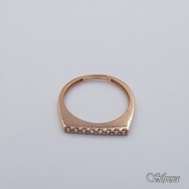 Auksinis žiedas su cirkoniais AZ633; 16,5 mm 1