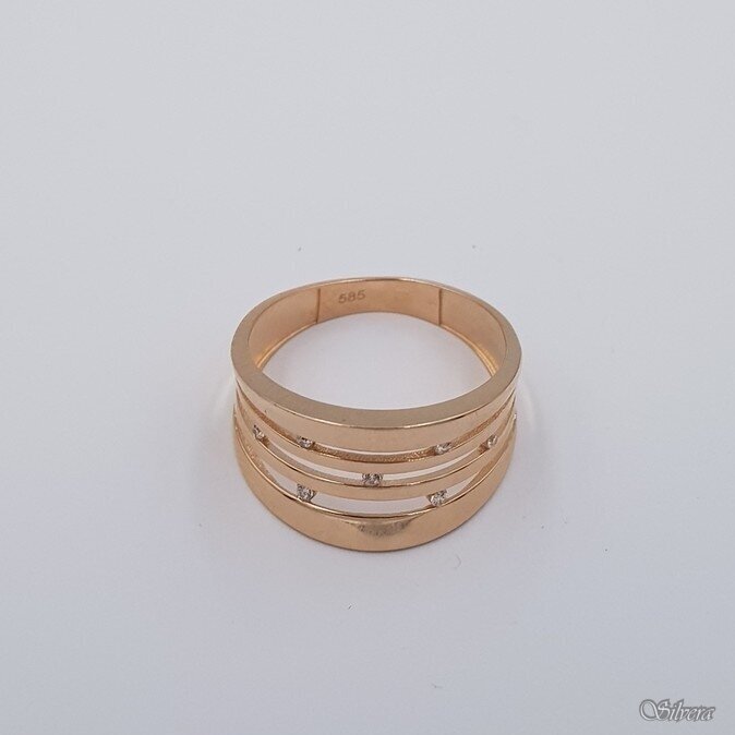 Auksinis žiedas su cirkoniais AZ662; 18 mm 1 Auksinis žiedas su cirkoniais AZ662; 18 mm 1