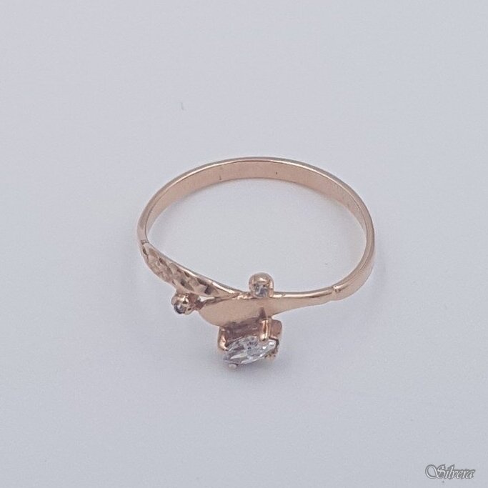 Auksinis žiedas su cirkoniais AZ432; 19 mm 1 Auksinis žiedas su cirkoniais AZ432; 19 mm 1