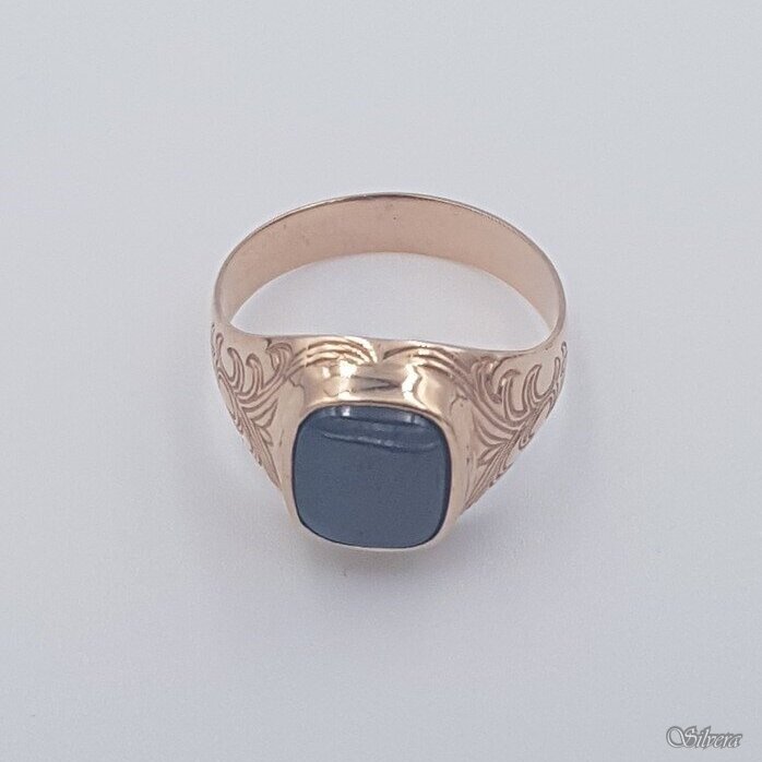 Auksinis žiedas su oniksu AZ476; 20 mm 1 Auksinis žiedas su oniksu AZ476; 20 mm 1