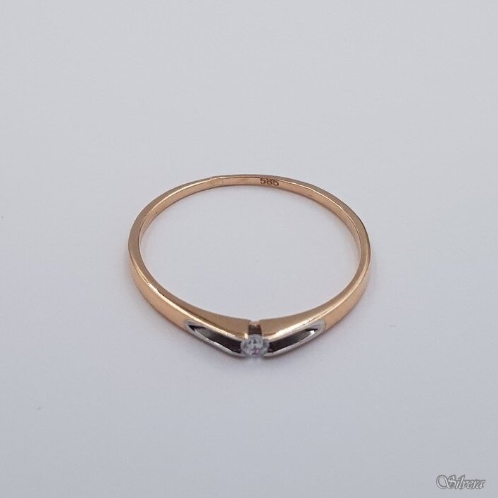 Auksinis žiedas su cirkoniu AZ724; 18,5 mm 1 Auksinis žiedas su cirkoniu AZ724; 18,5 mm 1
