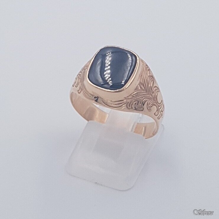 Auksinis žiedas su oniksu AZ476; 20 mm Auksinis žiedas su oniksu AZ476; 20 mm