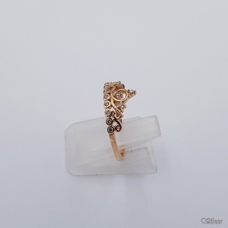 Auksinis žiedas su cirkoniais AZ763; 19 mm 1
